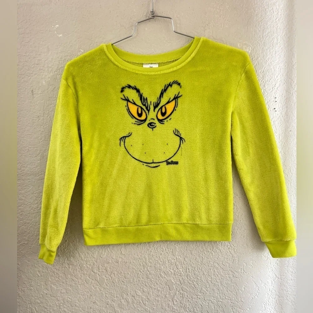 Dr. Seuss kids size 12 The Grinch Christmas Pullover Sweater soft & cozy